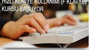 Halk Eğitim Merkezinde Hızlı Klavye Kullanımı kursu açılacaktır