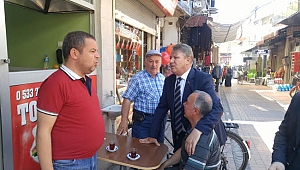 Ergün Karaoğlu' merkez esnaflarını ziyaret etti