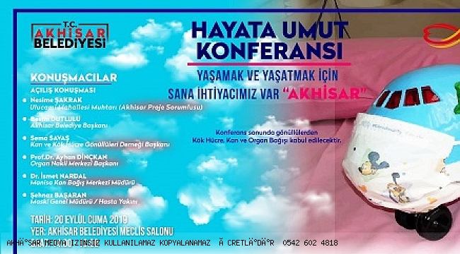 Bu konferansta hayat umut bulacak