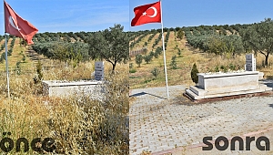 Şehidin mezarına sahip çıktılar