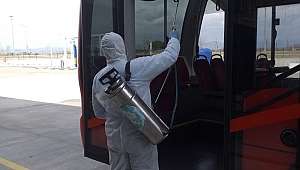 Elektrikli Otobüsler Dezenfekte Edildi