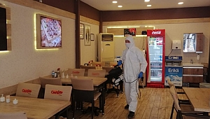 Kahvehane, kafe, lokanta ve restoranlar dezenfekte ediliyor