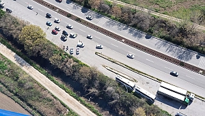 Trafik ihlali yapanlar helikopterden tespit edildi
