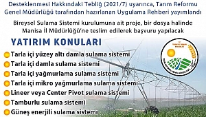 2022 Yılı Bireysel Sulama Sistemleri Desteği Başvuruları Başladı