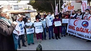 Akhisar da Sağlık çalışanları iş bırakma Eylemi Yaptı