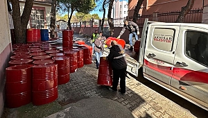 Akhisar’da çöp varilleri sobaya dönüştürülerek deprem bölgesine gönderilecek