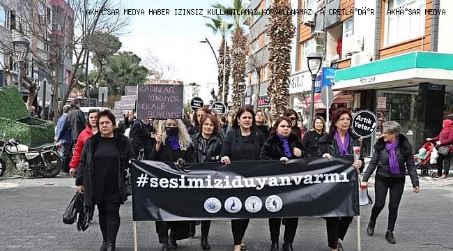 Akhisar'da Kadın Dernekleri, Kadınlar Günü'nde sessiz yürüyüş  