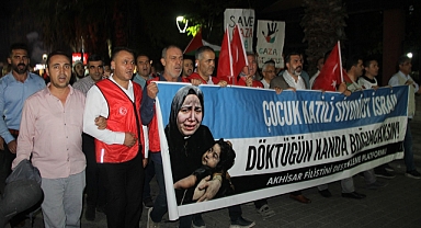 Akhisar'da Soykırıma İsyan Filistine Destek Yürüyüşü