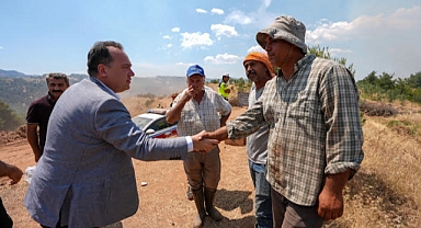 Başkan Dutlulu Yangın Bölgelerinde İncelemelerde Bulundu