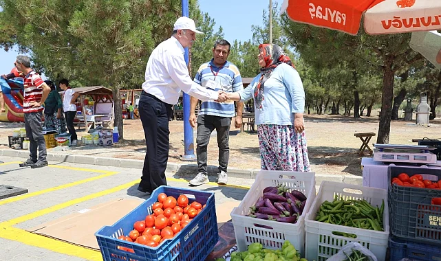 BAŞKAN BALABAN'DAN YUNTDAĞI YÖRESEL ÜRÜNLER PAZARI'NA ZİYARET
