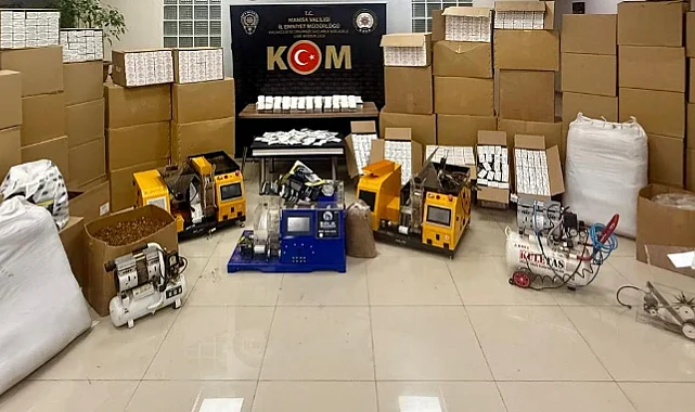 Turgutlu'da Kaçak Tütün Operasyonu: 460 Bin Makaron ve 402 Kilo Kıyılmış Tütün Ele Geçirildi