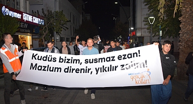 Akhisar'da Gazze İçin Anlamlı Yürüyüş: İsrail’in Saldırısı Kınandı