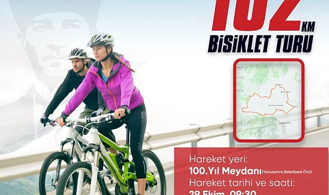 Yunusemre Belediyesi'nden Cumhuriyetin 102. Yılına Özel 102 Kilometrelik Bisiklet Turu