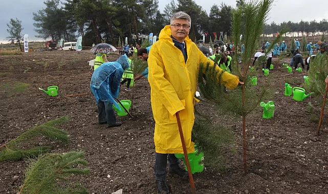 İzmir'de "Yeşil Vatan Seferberliği"yle 115 Bin Fidan Toprakla Buluştu